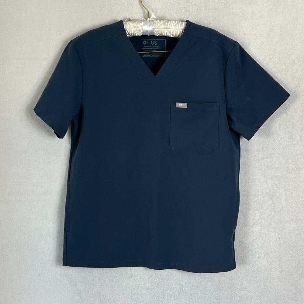 Figs Shirt Womens Small Technical Collection Scrubs Nurse Blue Gray Uniform
